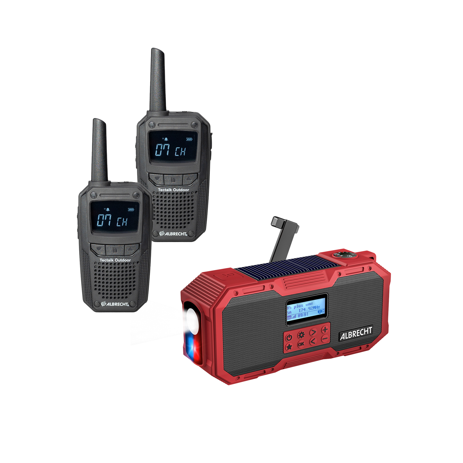 Emergency set PMR-Advanced: Albrecht Outdoor radios + crank radio