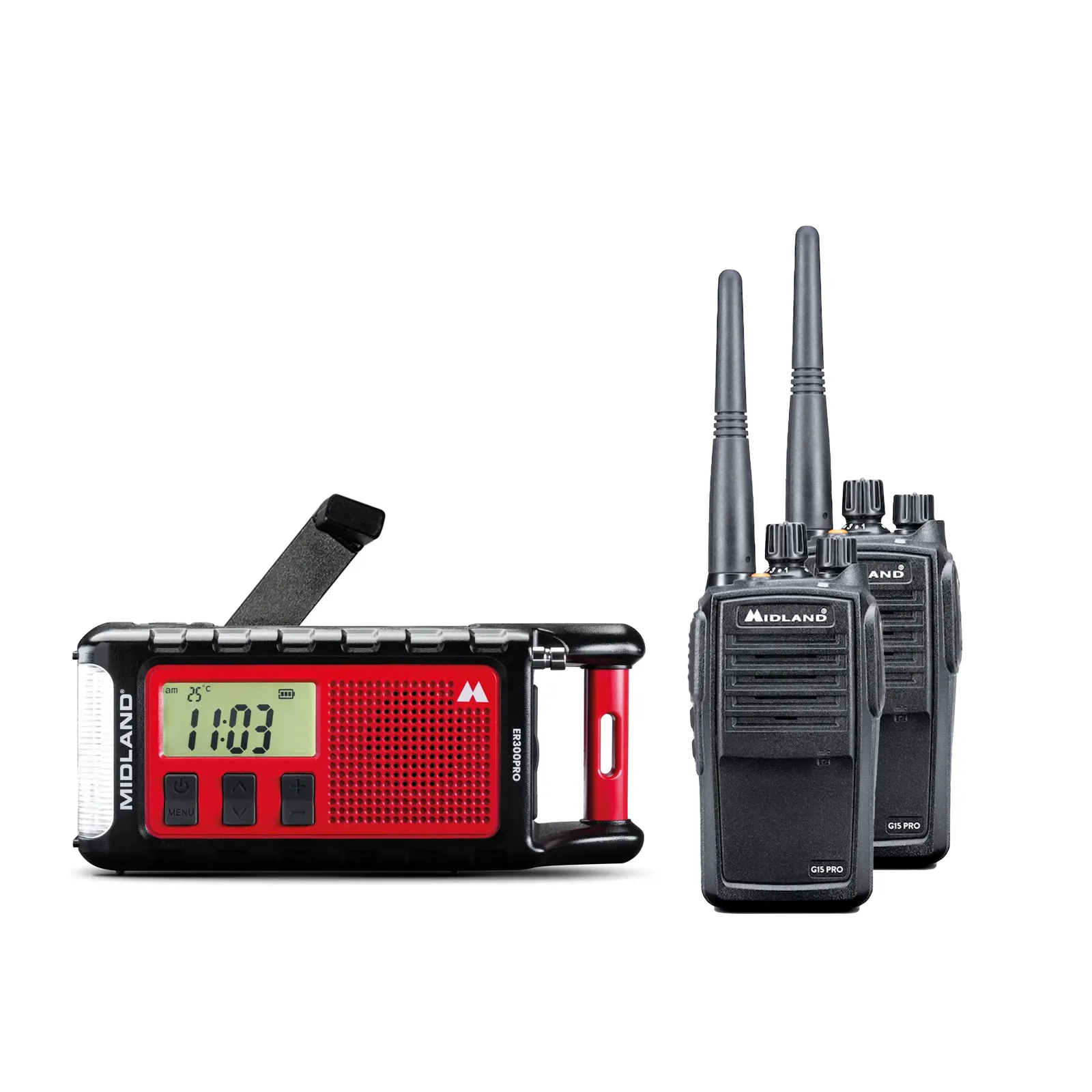 Notfall-Set PMR-Premium: G15 Pro NC Funkgeräte + Kurbelradio_4032661296122_ALBRECHT_#1