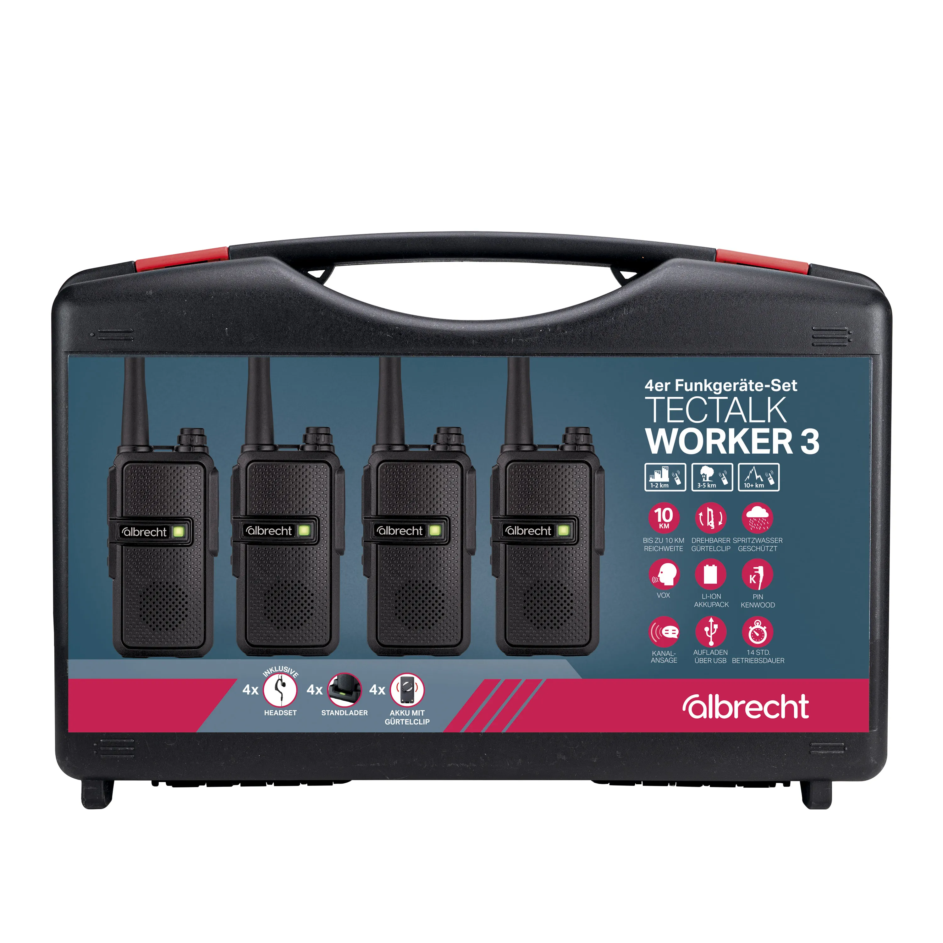 Albrecht 4er Kofferset Tectalk Worker 3, PMR446_4032661298263_ALBRECHT_#20