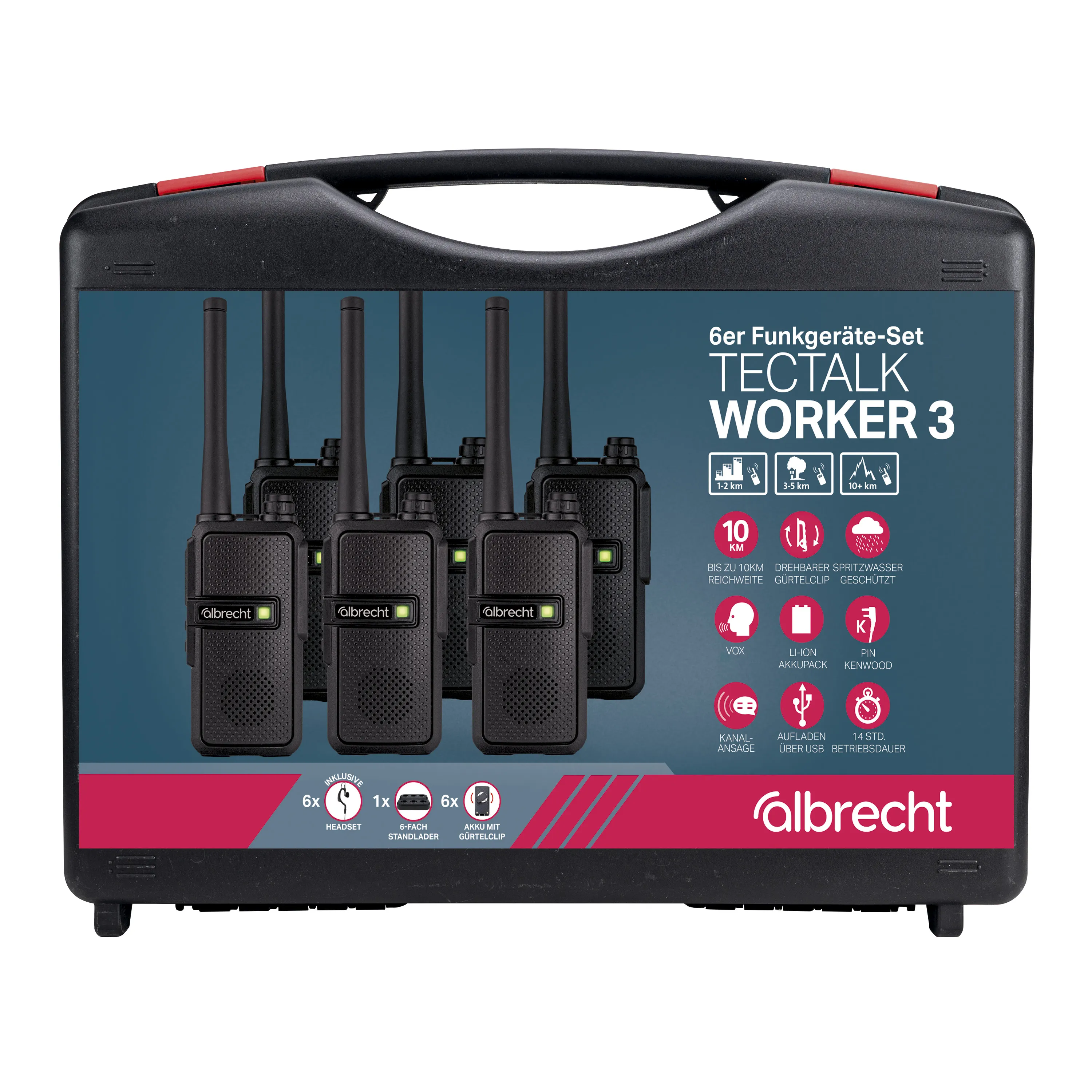 Albrecht 6er Kofferset Tectalk Worker 3, PMR446_4032661298270_ALBRECHT_#16