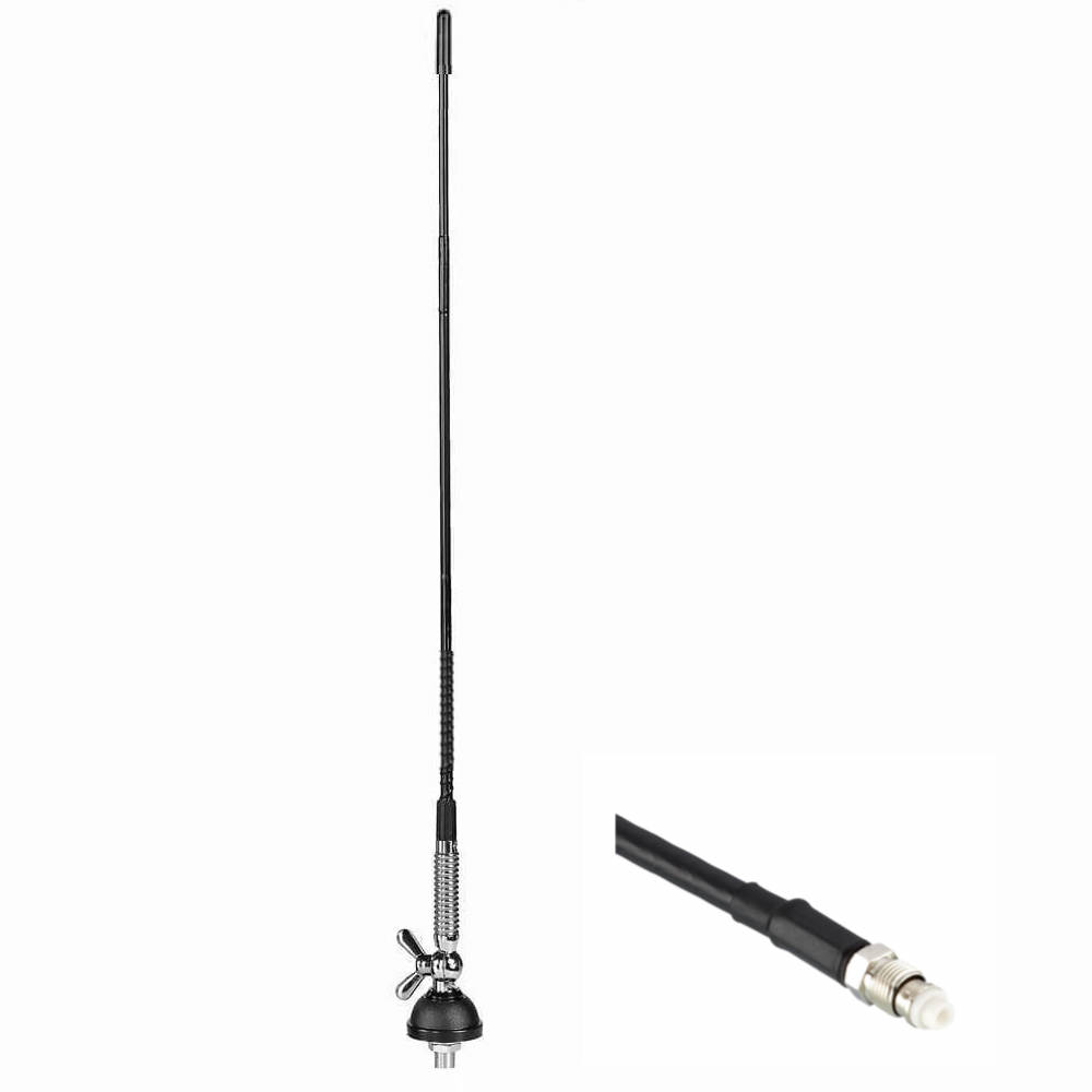 Alan Funk 90 CB Antenne zur Festmontage, Länge ca. 90cm, 200W, 4m Kabel mit  DV-Stecker