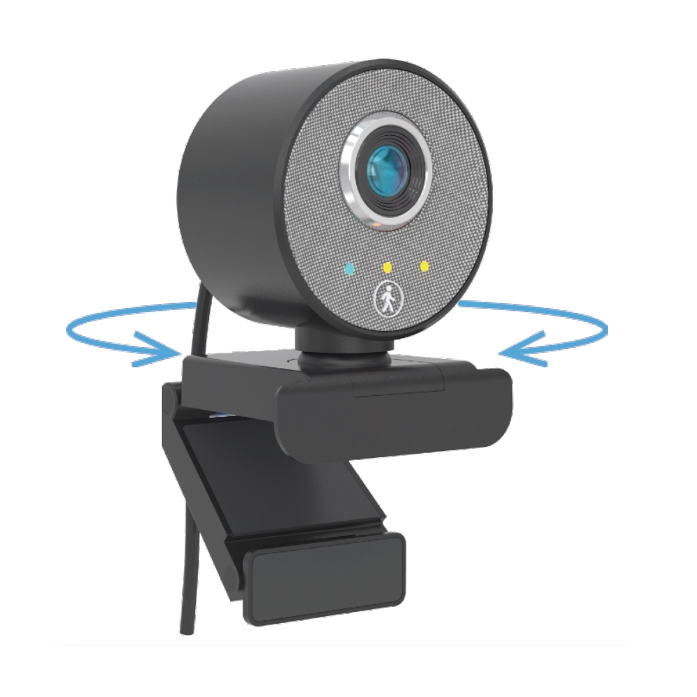 Full HD: 1080p drehbare Webcam im edlen Design für Smart-Working mit Live Tracking System Midland Follow-U Webcam integriertem Mikrofon kompatibel mit jedem Gerät mit USB-Anschluss C1522 
